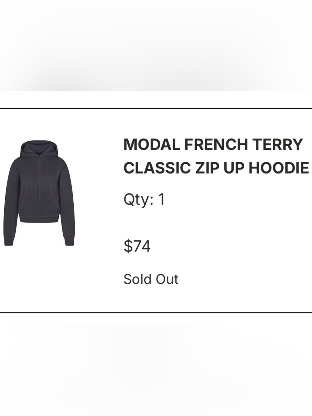 SKIMS Modal French Terry Classic Zip-Up Hoodie - Black